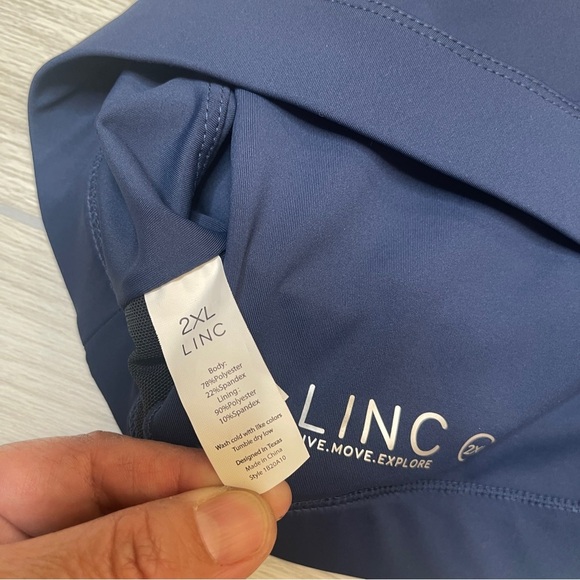 LINC Live Move Explore Navy Blue Strappy Sports Bra Removable Pad Size 2X New - Picture 7 of 11